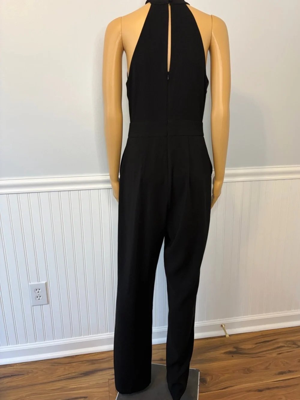 Express Black Halter-Neck Staight Leg Jumpsuit - Size 6 - Picture 8 of 9